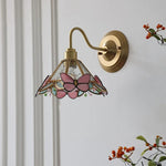 Pink Glass LED Wall Sconce Nordic Brass Fixture