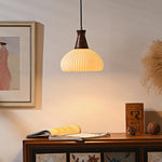 Ceramic Wood LED Pendant Lights Modern Hanging Lamp for Home Decor