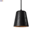 Black Travertine Pendant Light - Nordic Minimalism LED Pendant Lamps for Living Dining Room