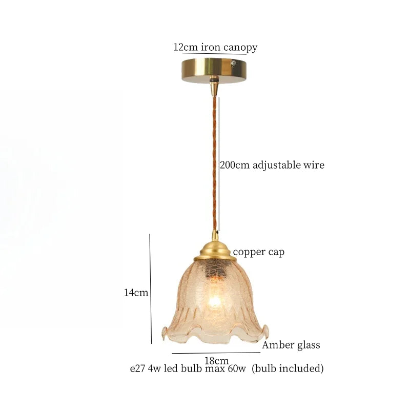 Afralia™ Cracked Glass LED Pendant Lights for Home Decor, Restaurant, Living Room, Kitchen