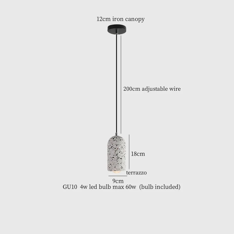 Terrazzo LED Pendant Lamp: Nordic Modern Style for Home, Bar, and Cafe Lighting.