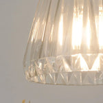 Clear Glass LED Pendant Light Fixture Modern Copper Knob Switch Hang Lamp