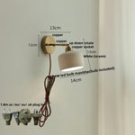 Ceramic LED Wall Light with Pull Chain Switch, Nordic Modern Design