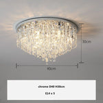 Crystal Steel LED Ceiling Chandelier, Modern Art Deco Lighting Fixture