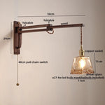 Modern LED Wall Lamp Wood Glass Nordic Bathroom Bedroom Living Room Light