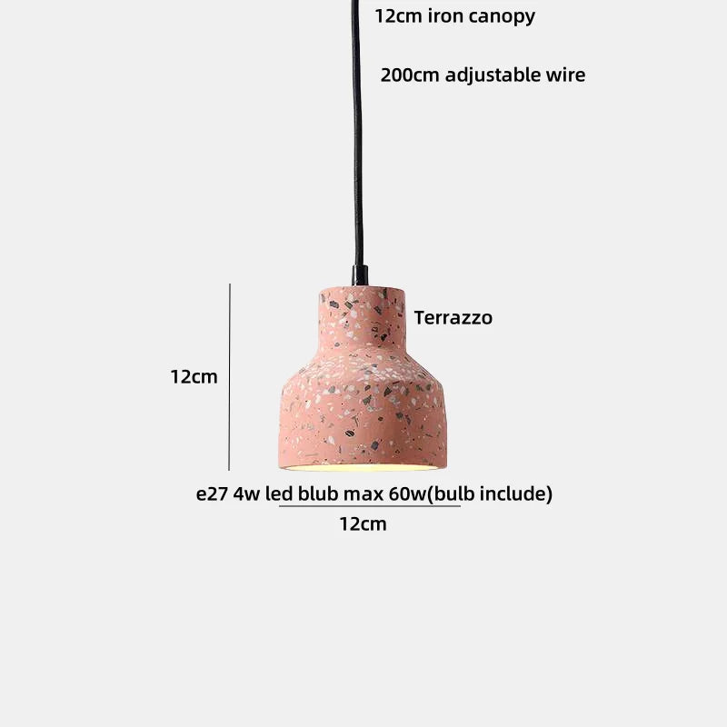 Afralia™ Terrazzo LED Pendant Lamp: Colorful Copper Modern Hanging Light