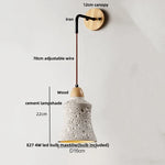 Adjustable Wall Lights Pull Chain Switch Wood Socket Cement Modern Bedside Lamp