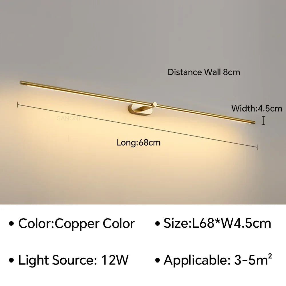 Slim Wall Sconce Lamps: Bathroom Bedroom Bedside Ceiling Light for Corridor