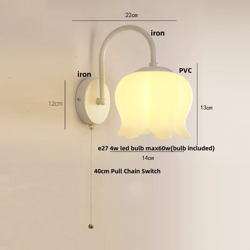 Afralia™ Iron LED Wall Sconce Pull Chain Switch Stair Light Fixtures for Modern Home