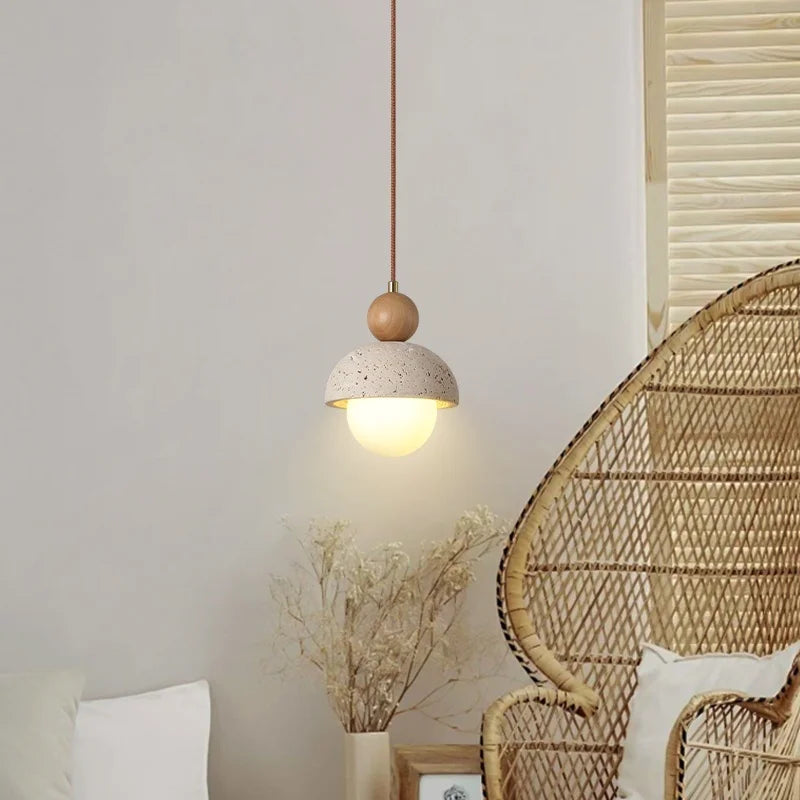 Yellow Travertine LED Pendant Light for Modern Home Decor