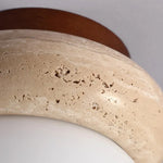 LED Ceiling Light with Wood Base and White Glass Shade