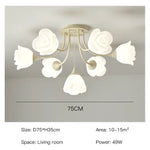 White Flower Ceiling Light: Modern, Chic, Ideal for Living Room, Bedroom, Dining Room