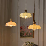 Yellow Glass Wire LED Pendant Light Modern Home Decor Nordic Hanging Lamp