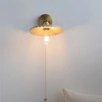 Ash Wood LED Wall Lights Living Room Porch Stair Nordic Modern Up Down Rotate Pull Chain Switch Bedside Lamp