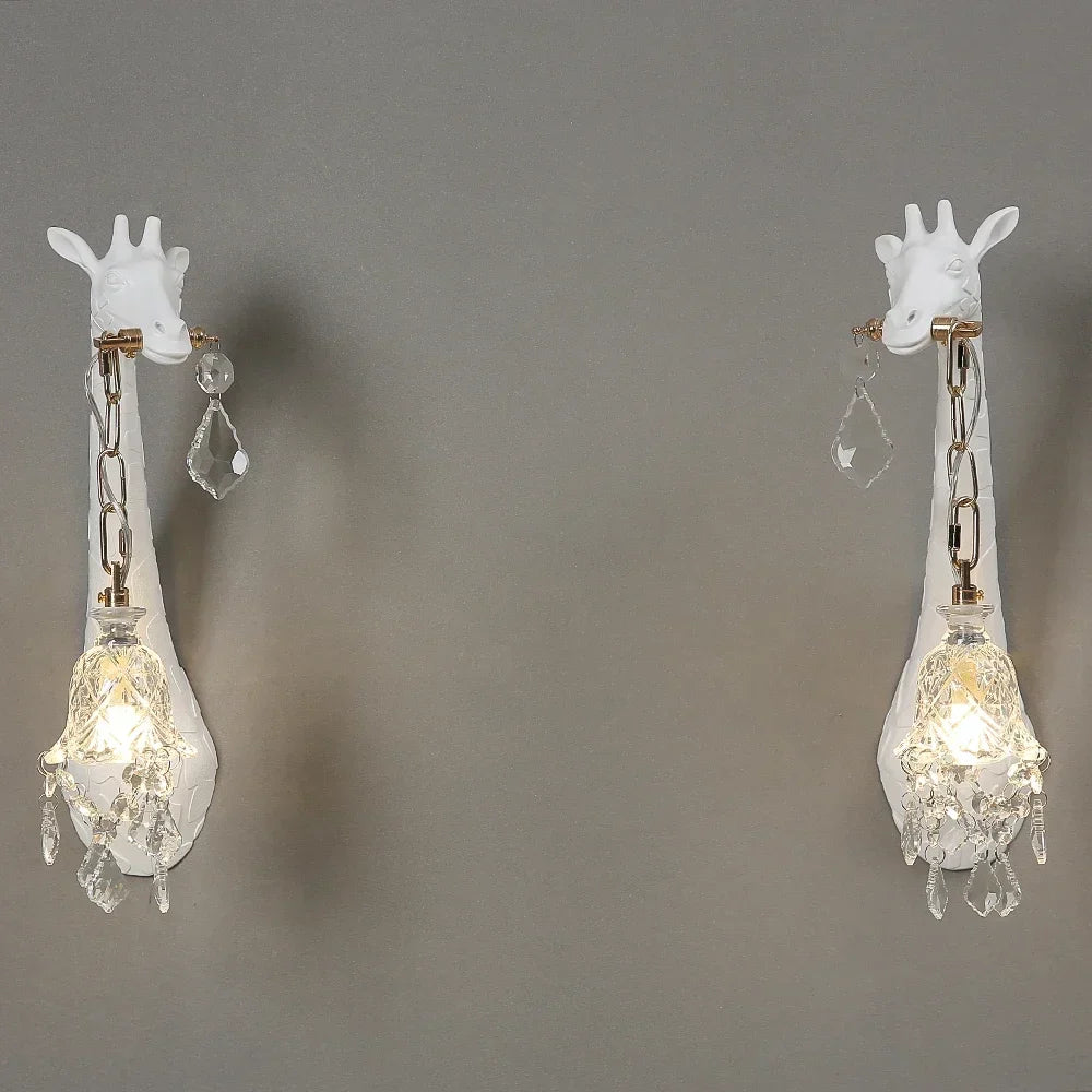 Giraffe Resin Wall Lamp Sconce Light for Bedside & Living Room Decor