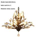 Afralia™ Crystal Chain Pendant Chandelier LED Lights for Indoor Decor