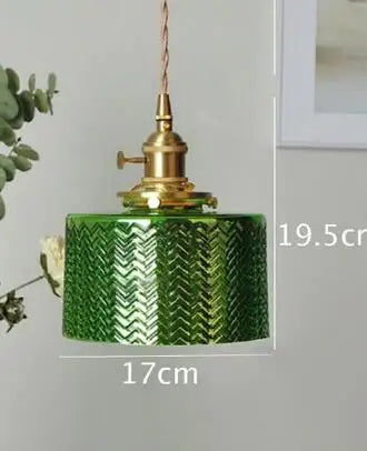 Green Glass Pendant Light for Bedroom, Dining, and Living Room