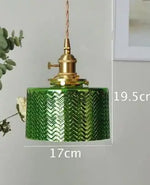 Green Glass Pendant Light for Bedroom, Dining, and Living Room