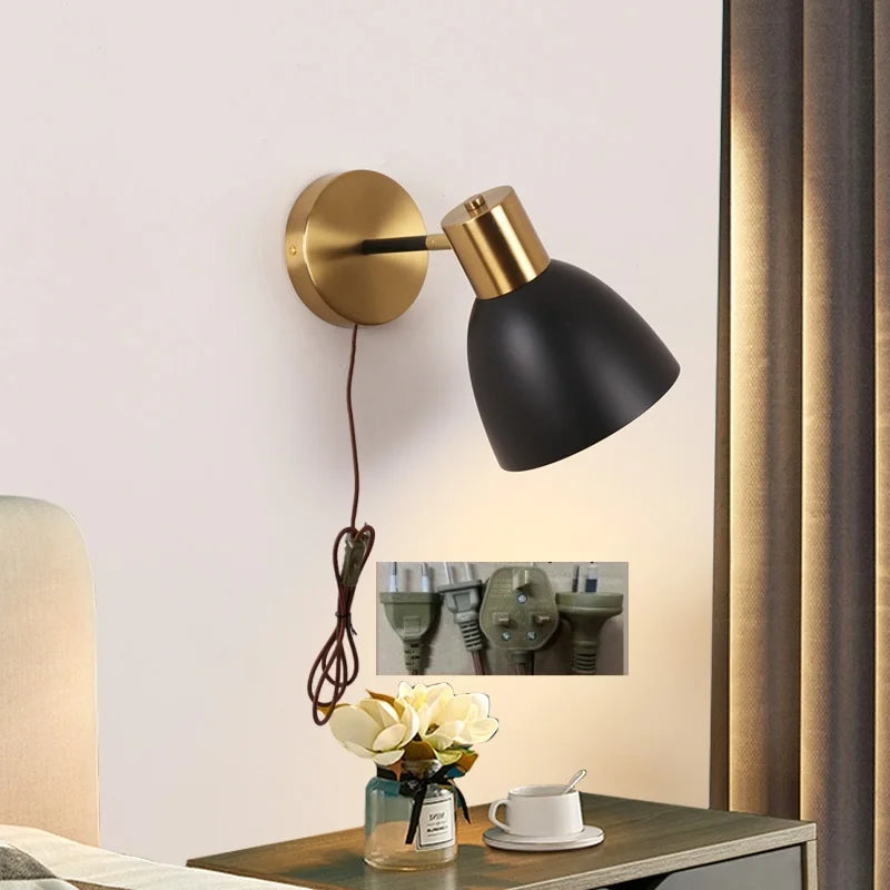 Modern Black Iron LED Wall Sconce for Hallway Bedroom Vanity Bar