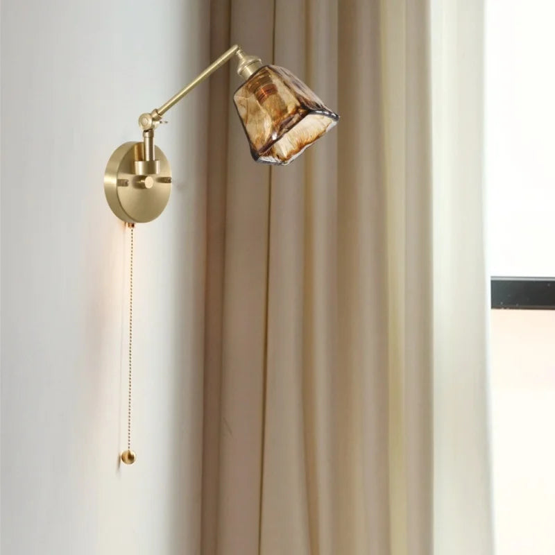 Afralia™ Glass LED Wall Lights Bathroom Mirror Loft Living Room Bedroom Lamp