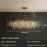 Crystal LED Pendant Lights Gold Dining Room Branch Chandelier