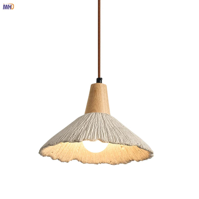 Wood Canopy LED Pendant Lamp: Modern Nordic Style with Adjustable Hanging Lights