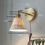 Copper LED Sconce Wall Lamp Pull Chain Switch Nordic Modern Ceramic Mirror Light