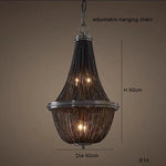 Black Aluminum Chain Tassel Pendant Lights - Dimmable Classic Chandelier