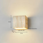 Afralia™ Yellow Travertine Block Stone LED Wall Lamp for Living Room Decor