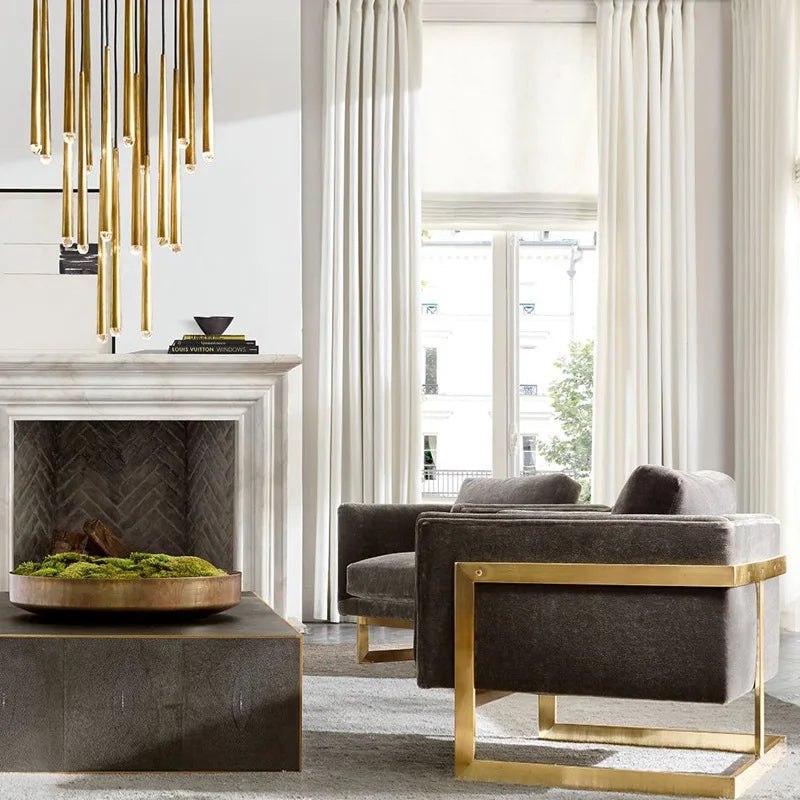 Retro Copper Gold Chandelier Pendant Light for Living Room Dining Bar