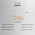 Crystal LED Pendant Lights Remote Control Dimmable Suspension Lamp