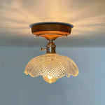 LED Glass Wood Ceiling Light Modern Plafondlamp for Living Room