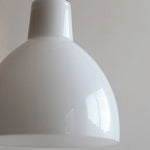 White Glass E27 LED Pendant Light Fixture Modern Adjustable Hanging Lamp