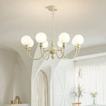 Modern Cream Green Glass Chandelier for Bedroom Living Room Kitchen