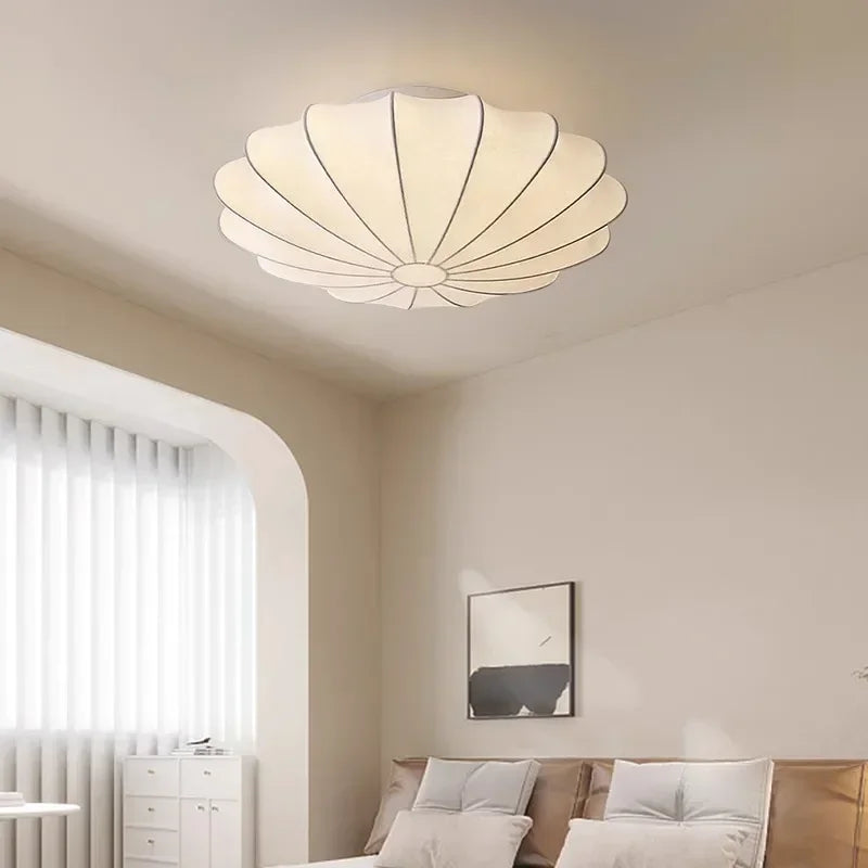 White Cloud Chandelier | Modern Nordic Silk Ceiling Light | LED Indoor Lighting