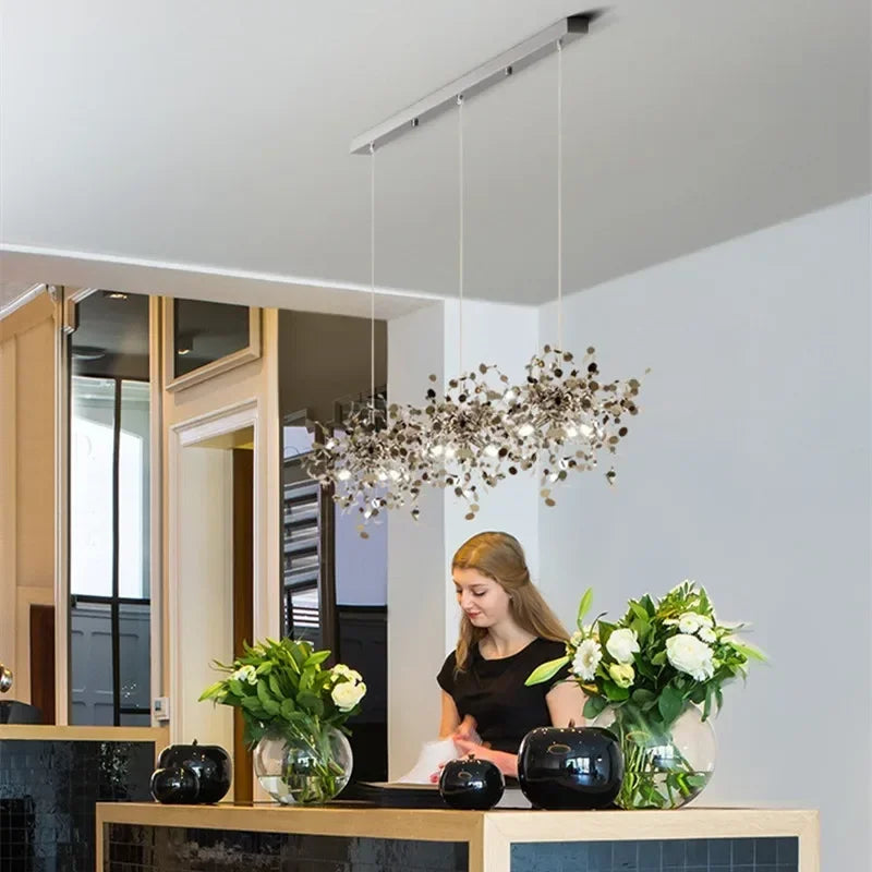 Scandinavia Leaf Chandelier Pendant Lamp Kitchen Living Room Decor Lighting