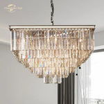 Modern Crystal LED Chandelier: Odeon Square Lustre Pendant Light Fixture