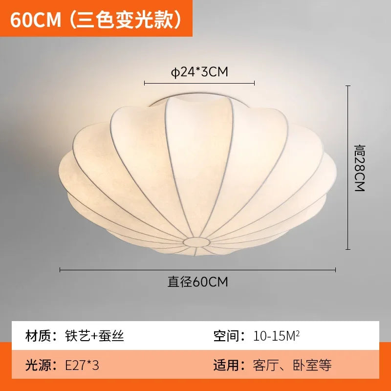 Silk Ceiling Lamp Downlight for Living Dining Bedroom
