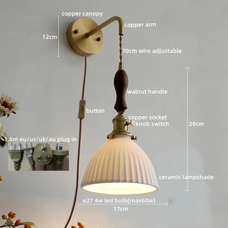 Copper Ceramic LED Wall Lamps - Nordic Modern Design