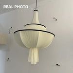 Creamy E27 Foyer Chandelier: French-Inspired LED Pendant Lights for Bedroom, Art Decor Lampara