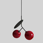 Cherry Glass Pendant Lights: Nordic Red/White Lamp for Home Decor & Lighting