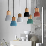 Cement LED Pendant Lamp Industrial Decor Bedroom Living Room Bar Cafe