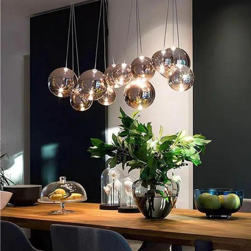 Bubble Glass Chandeliers Pendant Lights for Kitchen Island and Dining Room
