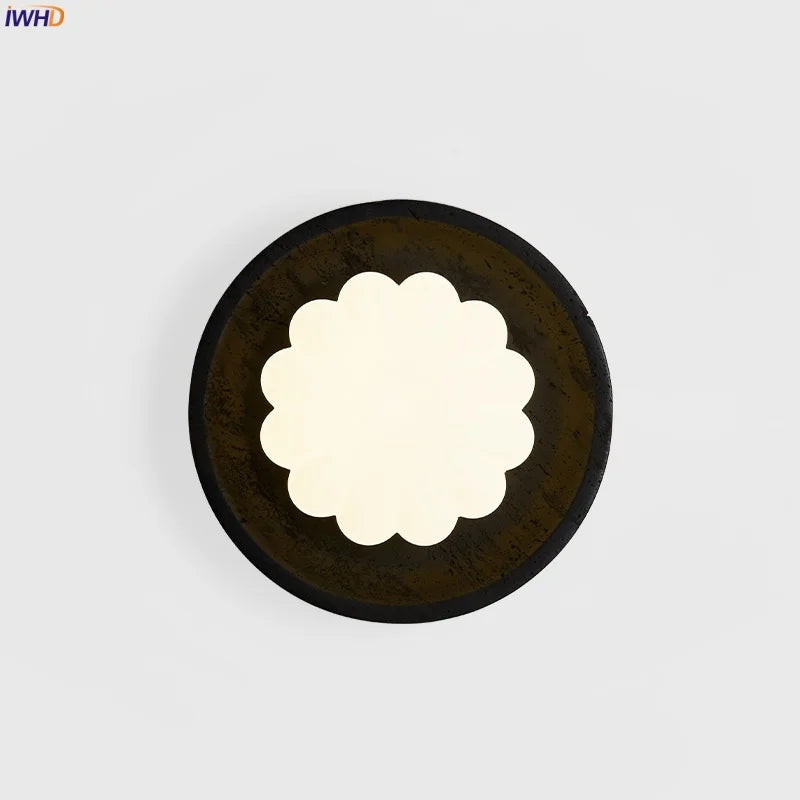 Afralia™ Pumpkin LED Wall Lamp Modern Black Travertine Living Room Stair Light