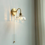 Clear Glass LED Wall Sconce Pull Chain Switch Modern Stair Light