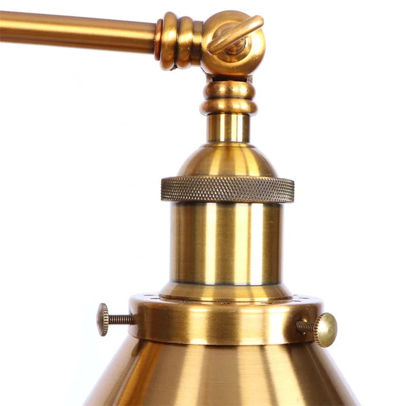 Afralia™ Industrial Vintage LED Wall Light Iron Gold 2 Heads Simple Lamparas De Pared.