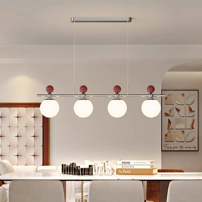 Modern LED Chandelier Glass Metal Health Eye Protect Living Room Light