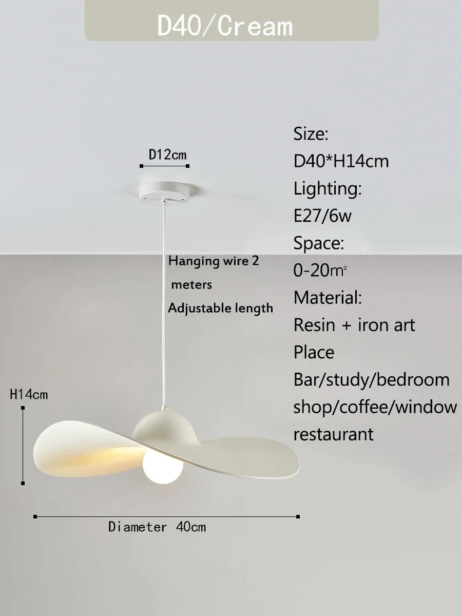 Nordi Cream Pendant Lights Hat Chandelier for Home Decor