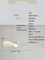 Nordi Cream Pendant Lights Hat Chandelier for Home Decor