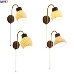 Ceramic Wood LED Wall Lights Modern Bedside Lamp for Home Decor